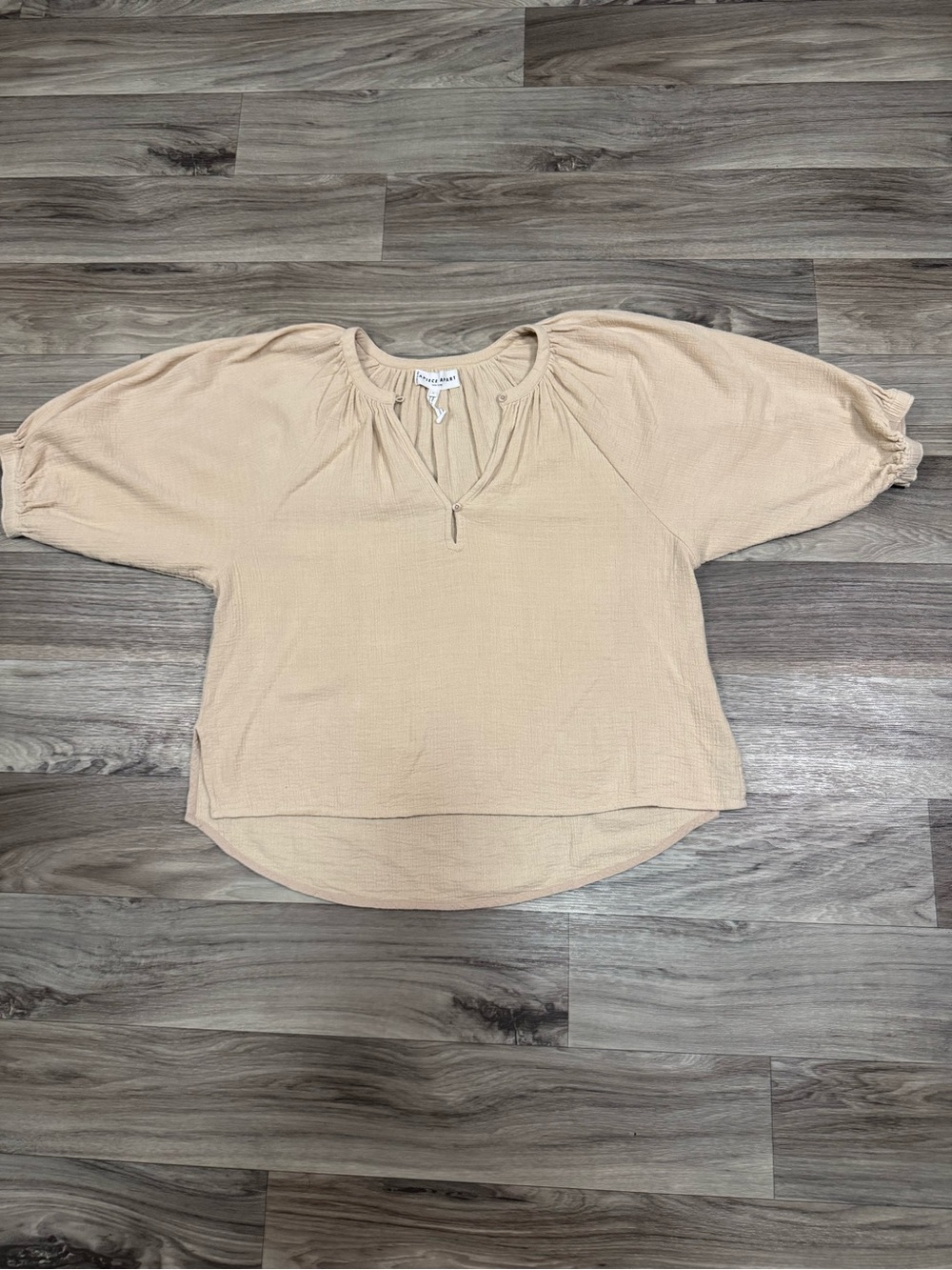 Apiece Apart Half Sleeve V-Neck Blouse 100% Cotton Gauze Blouse Size Small